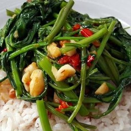 ผัดผักบุ้งน้ำมันหอย