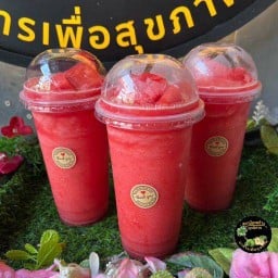 แตงโมเย็นปั่นสด(เพิ่มท็อปปิ้งเนื้อแตงโมเน้นๆ)