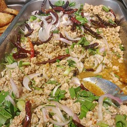 ลาบหมู+ข้าว