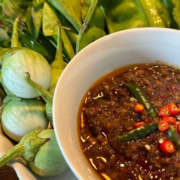 น้ำพริกมะขาม+ผักสด