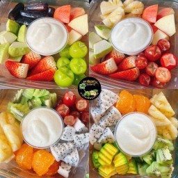 โยเกิร์ตรสธรรมชาติ ผลไม้สด5อย่าง เลือกได้ตามชอบ(กล่อง1220ml)