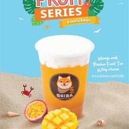 ชามะม่วงเสาวรสวิปชีส (Mango and passion Fruit Tea Whip Cheese)