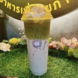 ชาเขียวพรีเมี่ยมคีโต แยกชั้น(แถมเนื้อมะพร้าว)ไม่ปั่น
