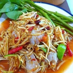 ตำ ลาวปลาร้าตัว (ปลากระดี่)