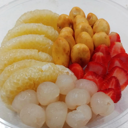 ลำไยอีดอ+ส้มโอน้ำผึ้งแม่กลอง+สละ+สตรอเบอร์รี่นอก100g(กล่อง2000ml)
