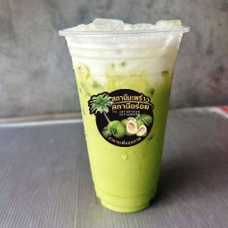 ชาเขียวนมสดเพิ่มฟองนม(ไม่ปั่น)แก้ว22ออนซ์