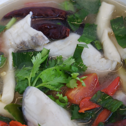 ต้มยำปลากระพงน้ำใส