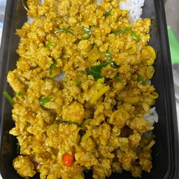 ข้าวคั่วกลิ้งเนื้อ