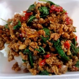 ข้าวกระเพรา - ไร้น้ำมัน