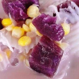 บวชมันม่วง+ข้าวโพด+มะพร้าวอ่อน