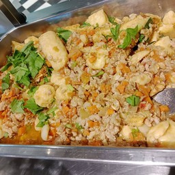 เต้าหู้ผัดทรงเครื่อง+ข้าว