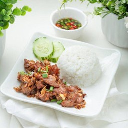 ข้าวไก่กระเทียม