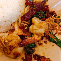 กะเพรากุ้งสด