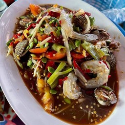 ตำหอยแครงกุ้งสด
