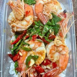 กะเพรากุ้ง(ราดข้าว)