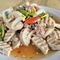 ยำ หมูยอ+หมูสับ