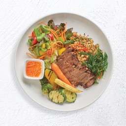 Quinoa Salad with Kurobuta Pork and Spicy Holy Basil