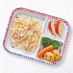 Kid-Friendly Creamy White Sauce Spaghetti with ham