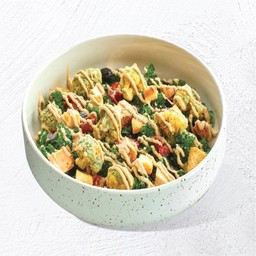 Crispy Broccoli Caesar Kale Salad