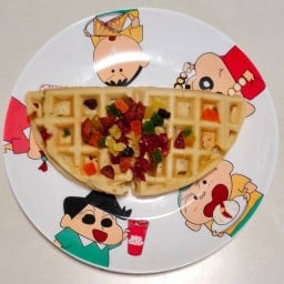 Waffle like.