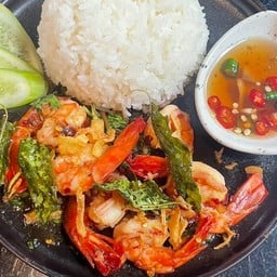 ข้าวกะเพรากุ้ง