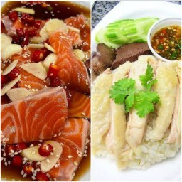 ข้าวมันไก่ แซลมอนดอง