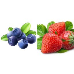 บลูเบอรี่+สตอเบอรี่นมสดปั่น