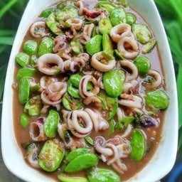 E27 หมึกผัดกะปิ+สะตอ