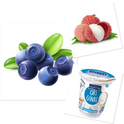 บลูเบอรี่+ลิ้นจี่+โยเกิร์ต