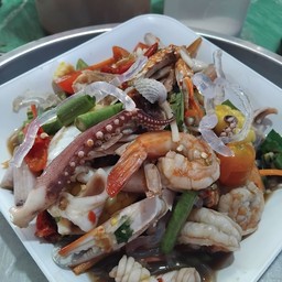 ตำเส้นแก้วรวมมิตรทะเล