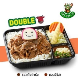 S13 GON BOX ข้าวดับเบิ้ลเนื้อออสซี่สไลซ์ซอส BBQ