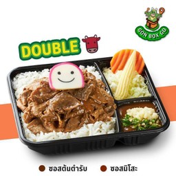 S13 GON BOX ข้าวดับเบิ้ลเนื้อออสซี่สไลซ์ซอส BBQ