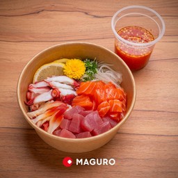 Four Raw Fish Yum Salad