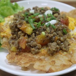 เส้นใหญ่กรอบหมูสับ肉末扁面