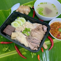 ข้าวมันไก่2ใจ(ต้มสะโพก+ตับนุ่มๆ)