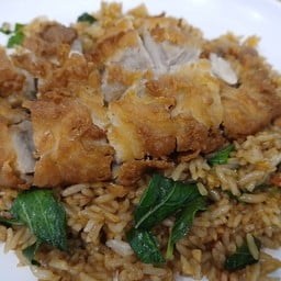 ข้าวกะเพรา(คลุก)ไก่กรอบ