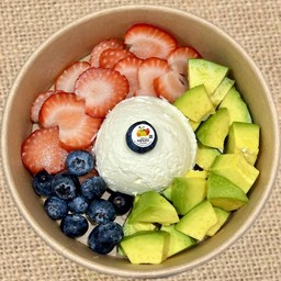 กรีกโยเกิร์ตรสออริจินอล 1สคูป+บลูเบอร์รี่+อะโวคาโด+สตรอว์เบอร์รี่เกาหลี แถมฟรีน้ำผึ้ง