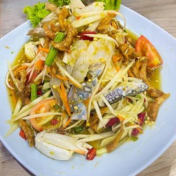 ส้มตำปูม้า+กุ้งสด