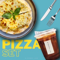 Pizza Set (พิซซ่า 8นิ้ว  1 + กาแฟดำ 1)