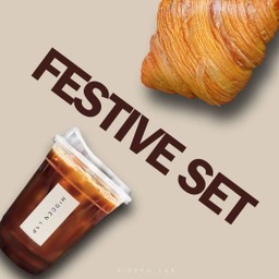 Festive Set (กาแฟดำ1แก้ว ครัวซองค์ เนย 1ชิ้น)
