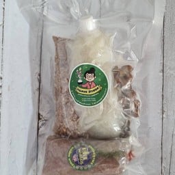 ยำแหนม ข้าวทอดกรอบ  ซีลระบบสุญญากาศ  ชุดปรุงกึ่งสำเร็จรูป รสแซ่บ แค่บี้ คลุก ก็อร่อยได้ เป็นของฝาก ของเยี่ยมก็ดี (ควรเก็บแช่เย็นทันที)