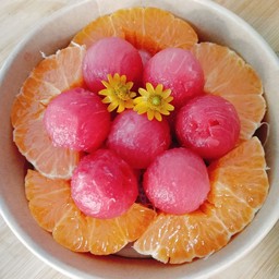 ดอกไม้มินิมส้ม+เเตงโม