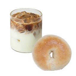Iced Latte + Plain bagel