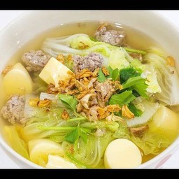ต้มจืดผักกาดขาวเต้าหู้หมูสับ