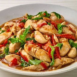 กระเพราไก่ (เป็นกับ)
