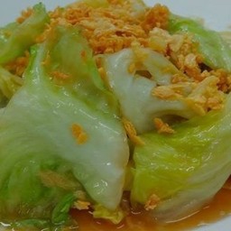 กระหล่ำปลีผัดน้ำปลาราดข้าว(กินเจ ทานได้❗️)