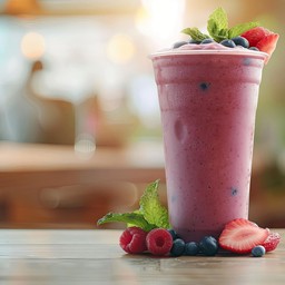 มิกซ์เบอร์รี่,สตอเบอร์รี่,นมสดโยเกิร์ตปั่น