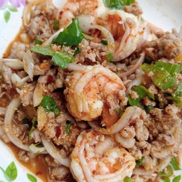 ลาบกุ้งหมูสับ