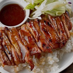 ข้าวไก่ย่าง ซอสBBQ เกาหลี