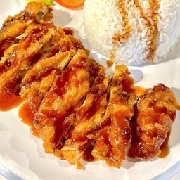 ข้าวไก่ทอดซอส เผ็ดคูณ2